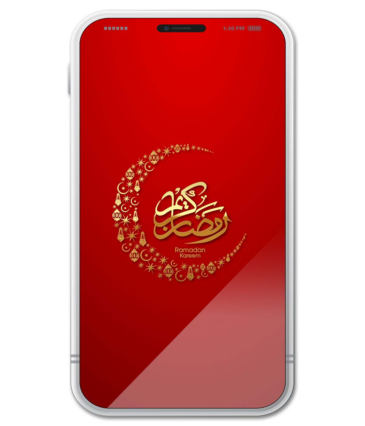 Golden Ramadan Kareem on Red (digital)