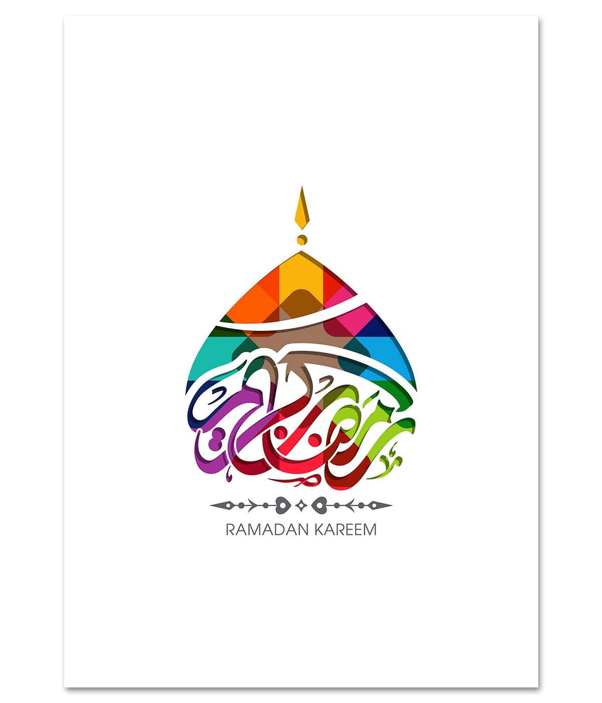Colourful Ramadan Kareem Under a Dome (print)