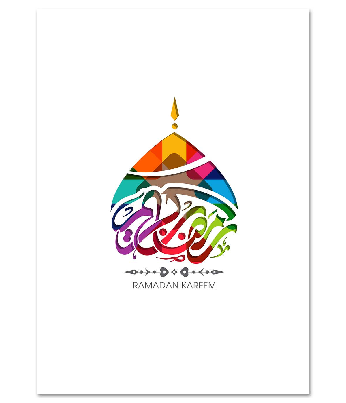 Colourful Ramadan Kareem Under a Dome (digital)