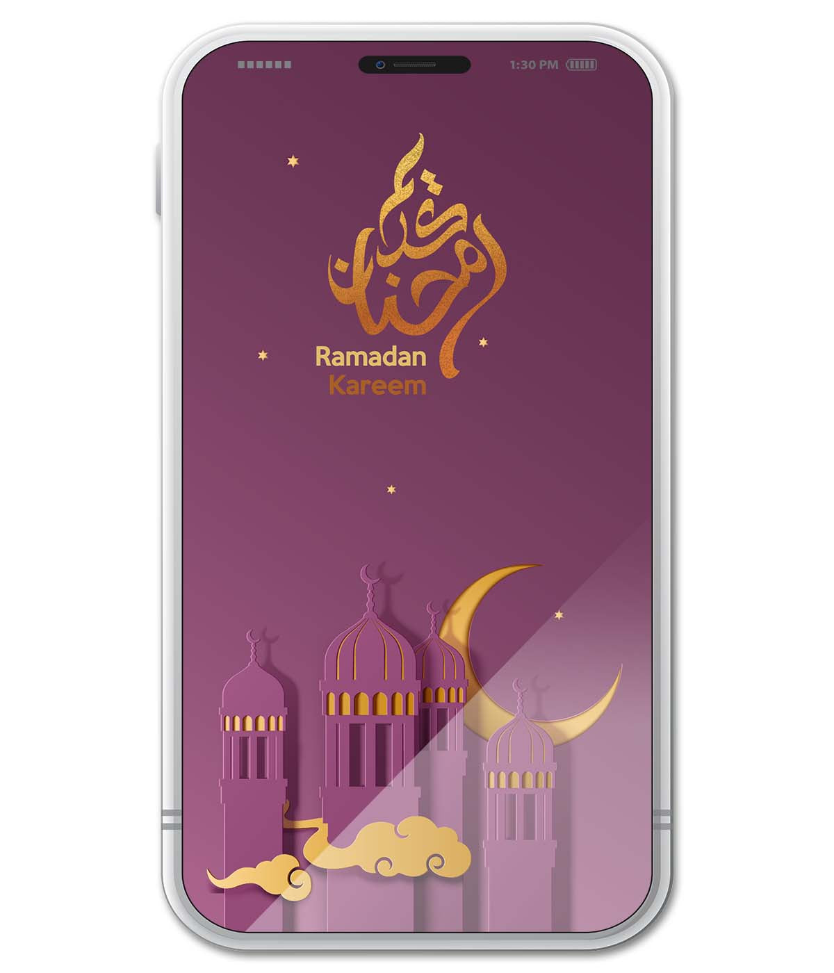 Purple and Gold Ramadan Kareem (digital)