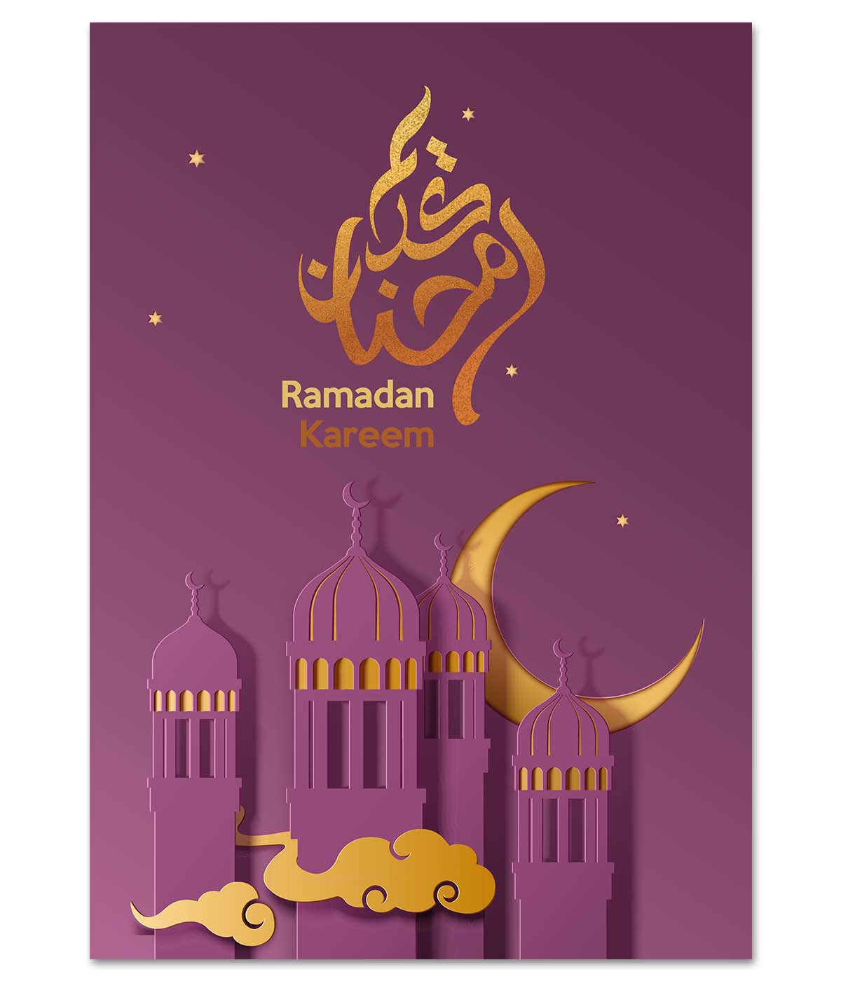 Purple and Gold Ramadan Kareem (digital)
