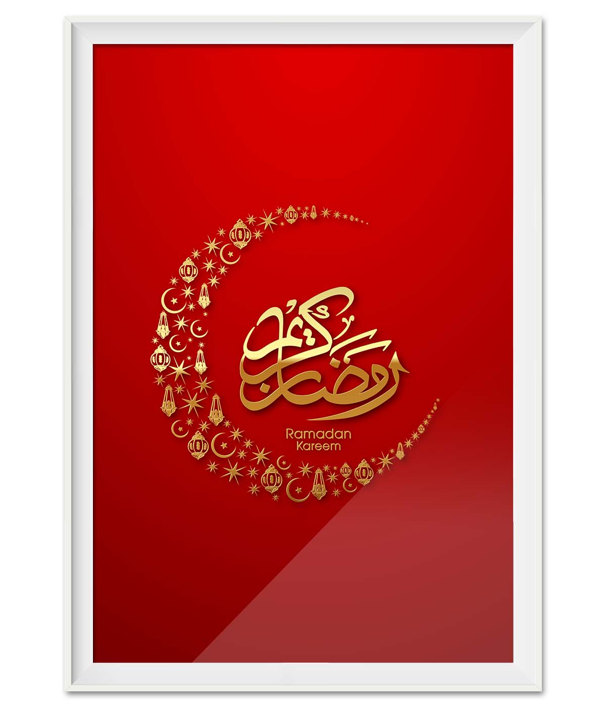 Golden Ramadan Kareem on Red (print)