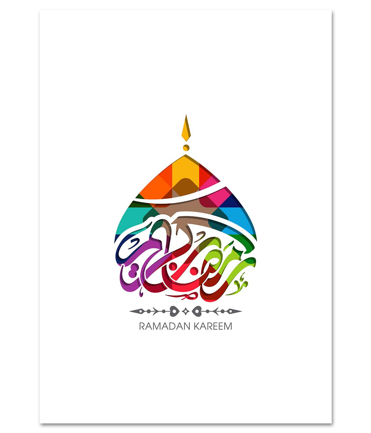 Colorfull Ramadan Kareem Under a Dome (print)